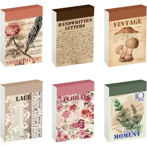 Vintage Washi Stickers Book - 300 Pcs Ephemera Pack, 6 Theme Sets for Journaling, Scrapbooking, Bullet Journals - Reusable & Repositionable