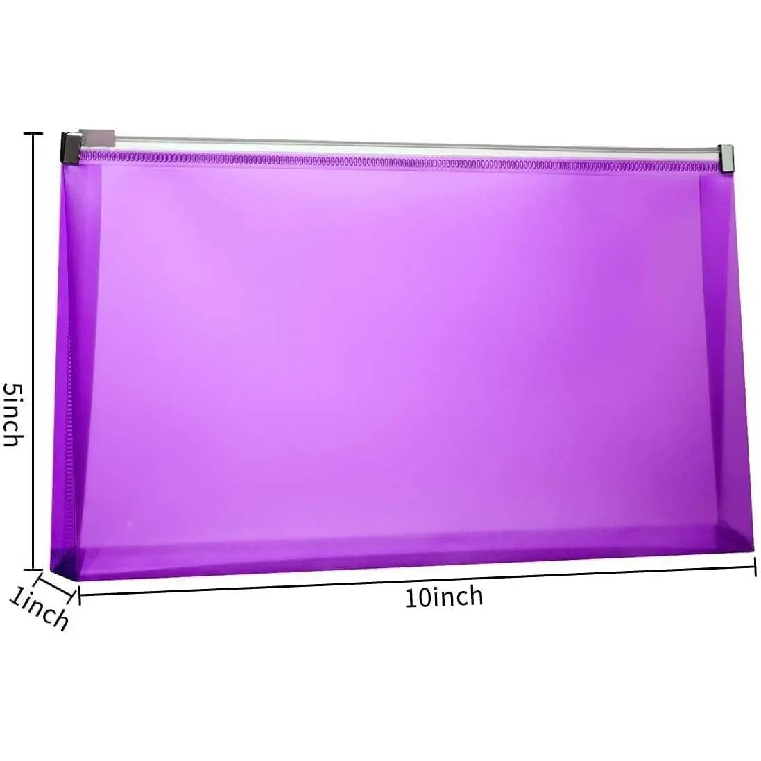 10 Packs #10 5 x 10 Zipper Plastic Envelopes, Assorted Colors Envelope Folders for Storing Money Receipts Coupons Bills