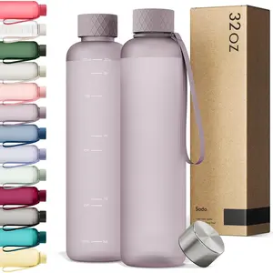 Slim Water Bottle 32oz [Lightweight & Shatterproof] - Reusable Tritan Water Bottle - Leak Proof Bottle  Women & Men - No Spill - Dishwasher Safe Water Bottle BPA Free