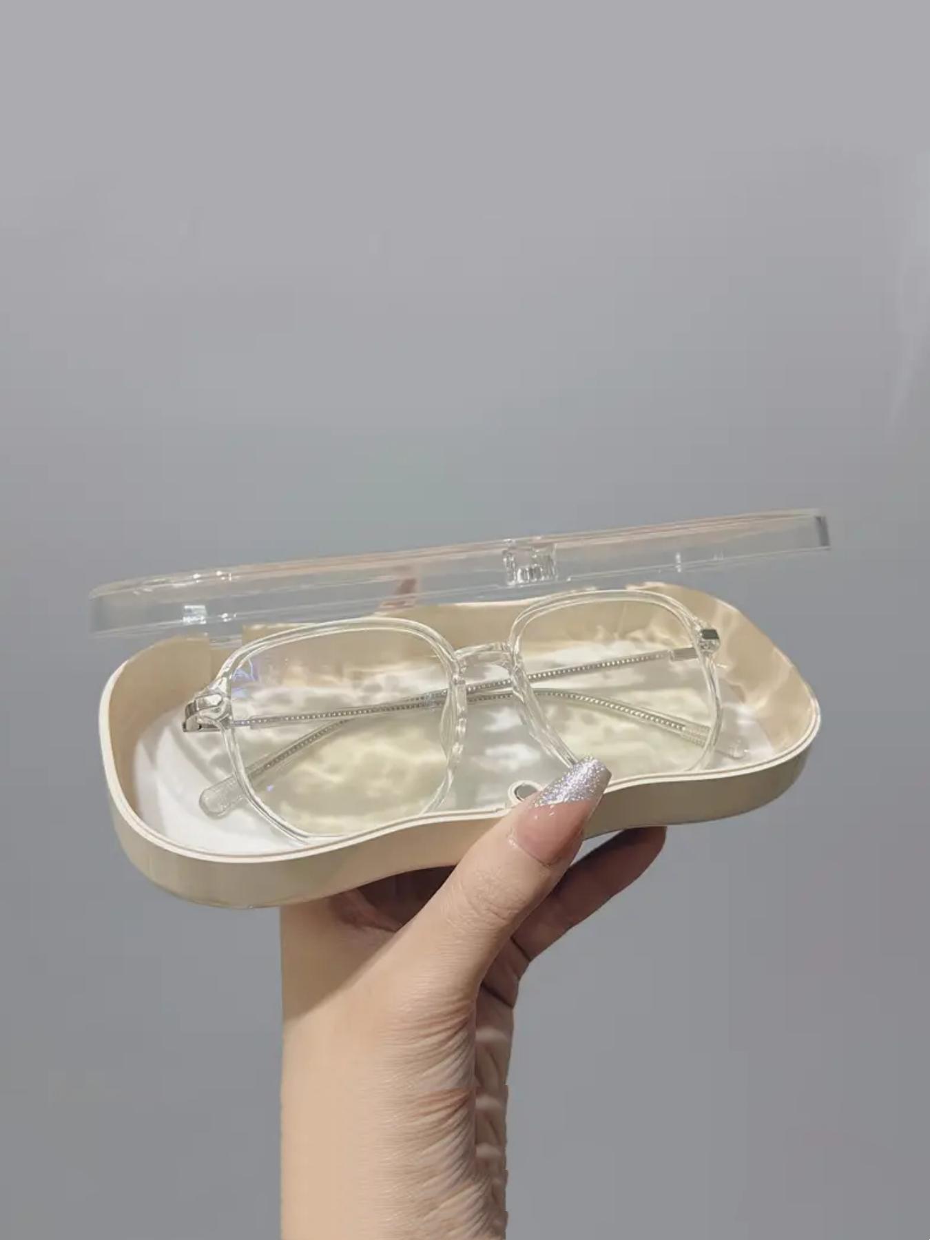 Heart & Bow Pattern Magnetic Glasses Case, Portable Sunglasses Case, Fashion Eyewear Accessories for Women & Men, Portable Sunglasses Organizer