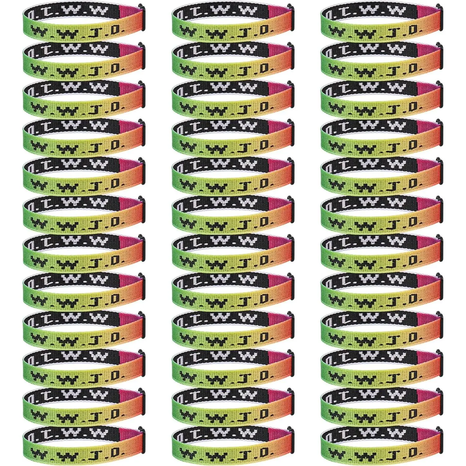 36 count WWJD Bracelet Pack for Women Men, Christian  Wristbands Bulk Gifts, W.W.J.D Adjustable Bracelets What Would  Do Bracelet