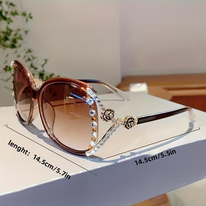2026 New Arrival Women’s Camellia Rhinestone Glasses – Anti-Reflective Lenses Metal Hinges Elegant Daily Wear Eyewear, TikTokShopBlackFriday Christmas