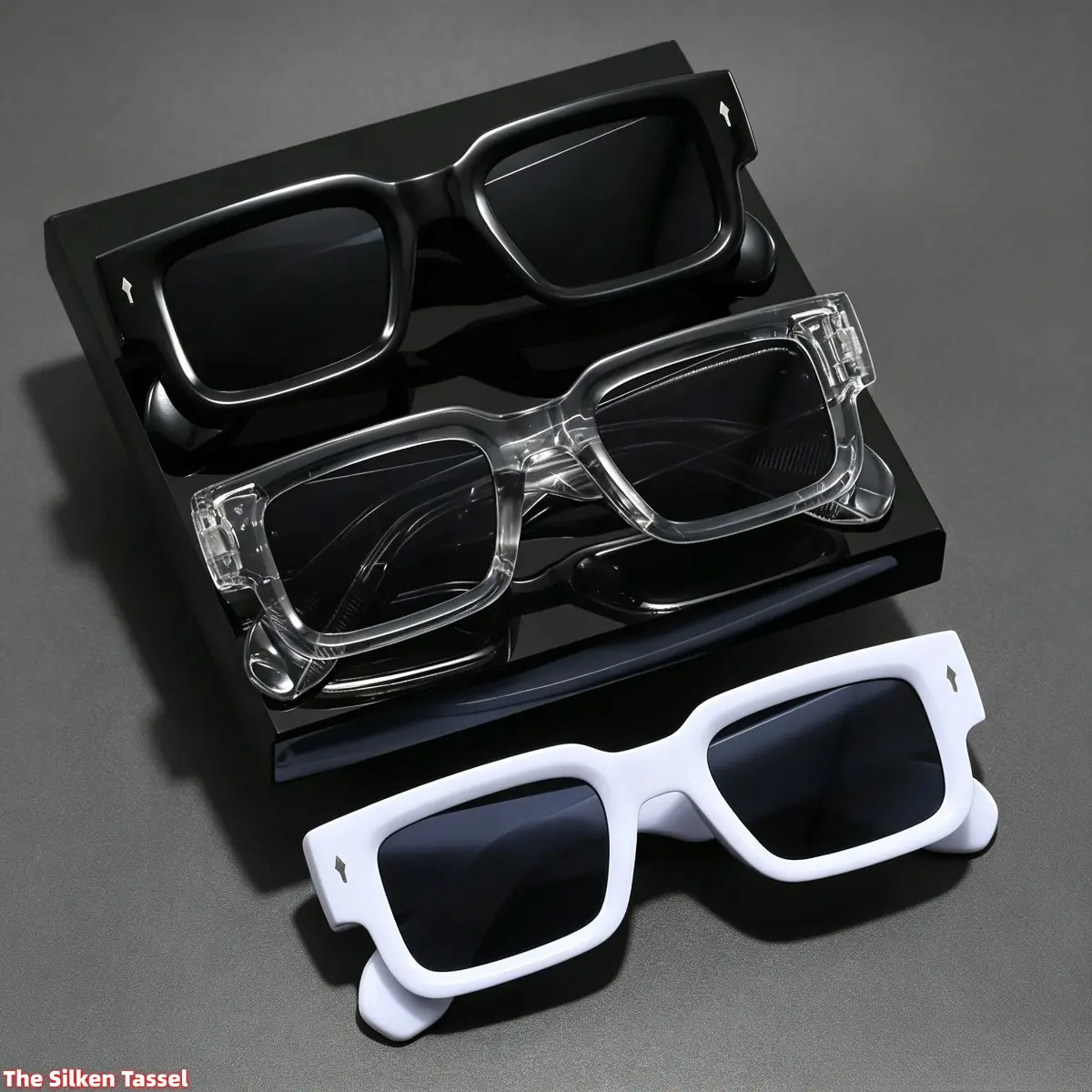 Men's Lightweight Plastic Square-Frame Sports Glasses (3-Pack) — Featuring high-quality TR90 nylon polarized, anti-glare lenses; available in black, transparent, and white frame styles. Stylishly designed and ideal for everyday wear. sohochic