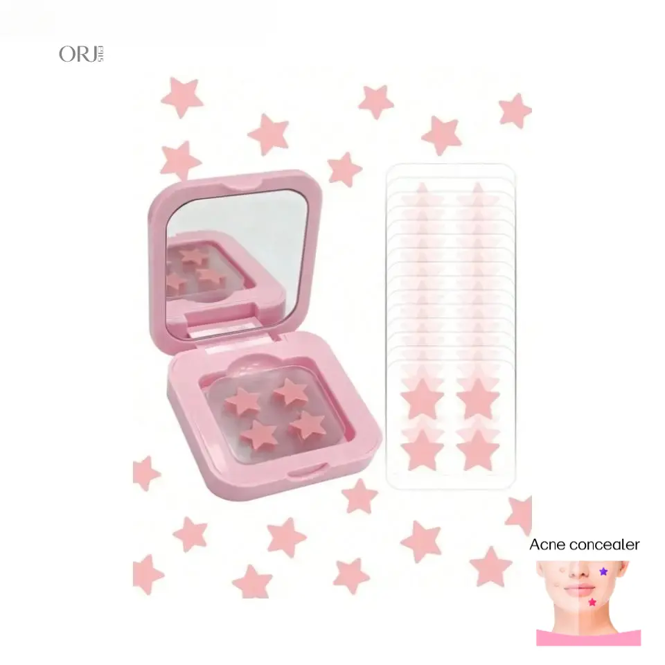 Cute Star Hydrocolloid Acne Patches With Portable Mirror Storage Case, Colorful Disposable Invisible Pimple Spot Patches, Travel Friendly Breakout Cover Helper, Back To School Must-Have Portable Skincare Accessory F,Silver,Snowman,Ging,b,charm,accessories