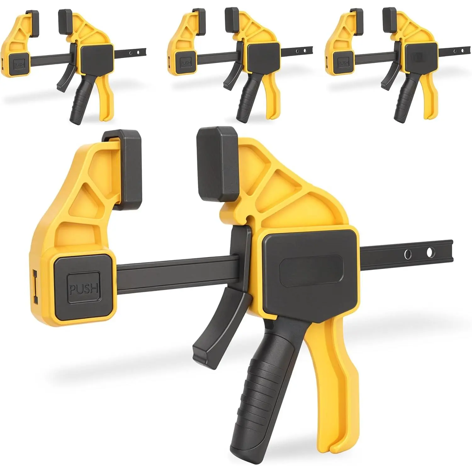 6 inch Bar Clamps  Woodworking – 4 Pack Quick Grip Clamps Set with 150 lbs Force – Wood Clamps  Gluing, Carpentry, DIY, and Metalworking (6 inch Size, 4 Pack)
