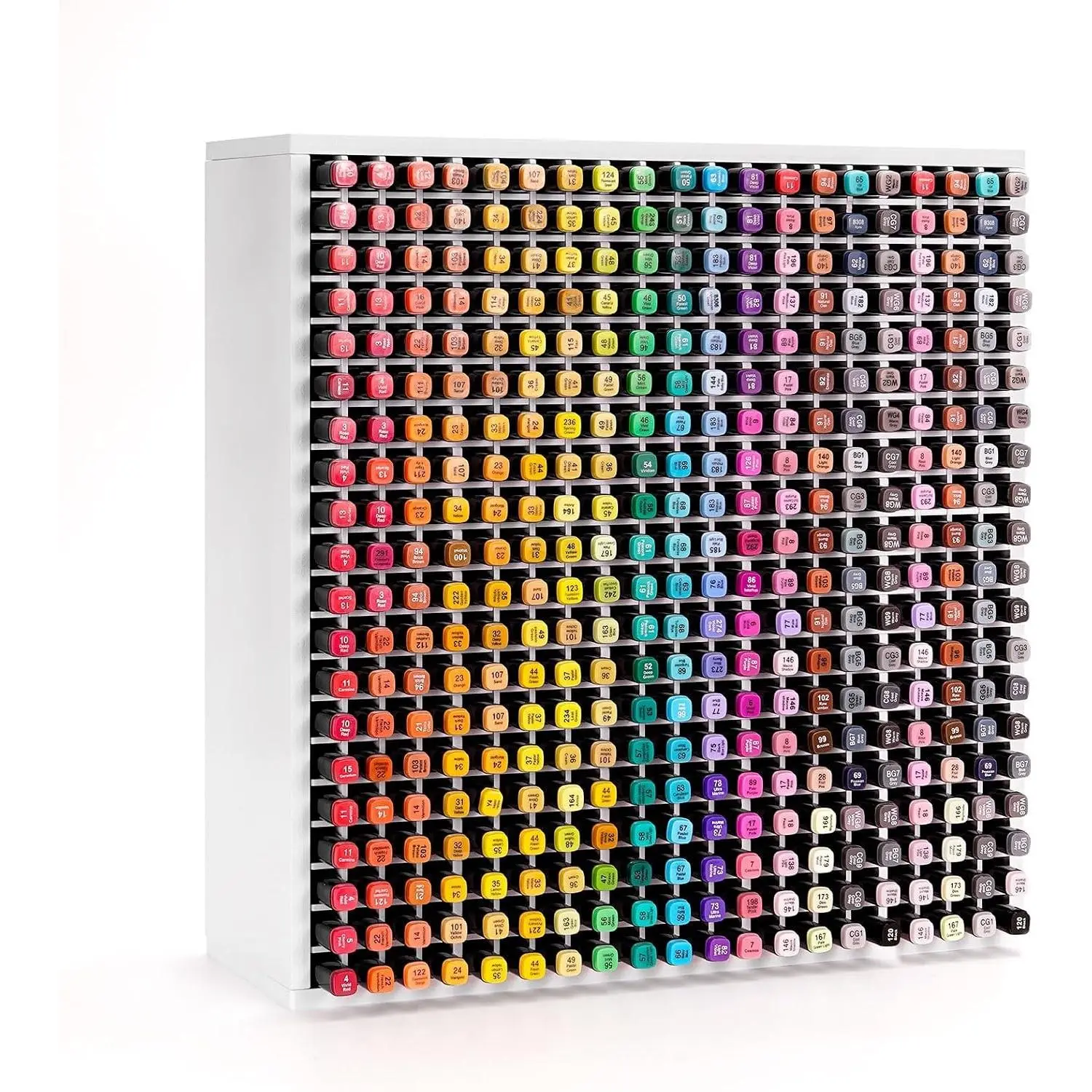 400 Slots Marker Organizer for Desk, Stackable Alcohol Marker Storage Rack, Pen Color Pencil Holder, Art Supply Organizer for Home Office Classroom Black