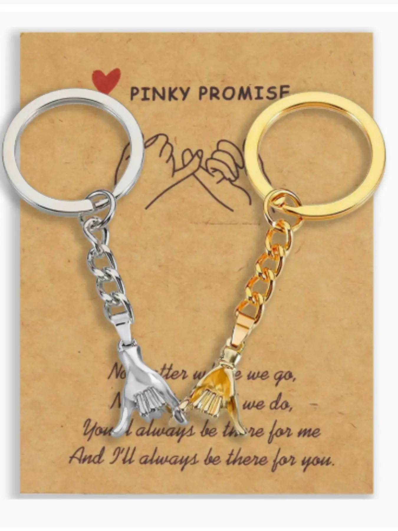 2pc Couple Keychain Gift Set, Perfect for Boyfriend Girlfriend Him Her, Small Promise Keyring, Ideal Birthday Present for Best Friends