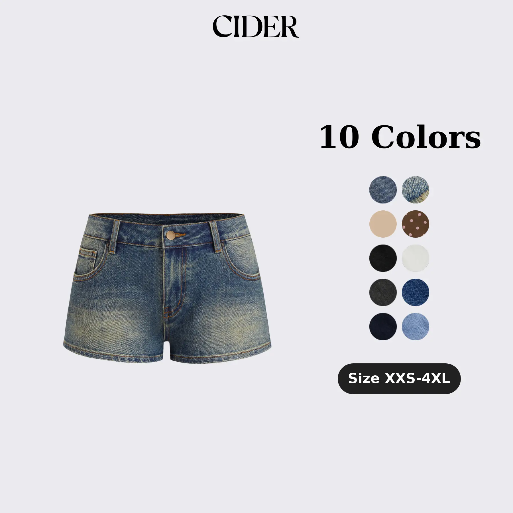 Cider Women's Low-Waisted White Denim Shorts with Classic Design SummerFinds Cider Women's Low-Waisted White Denim Shorts with Classic Design SummerFinds