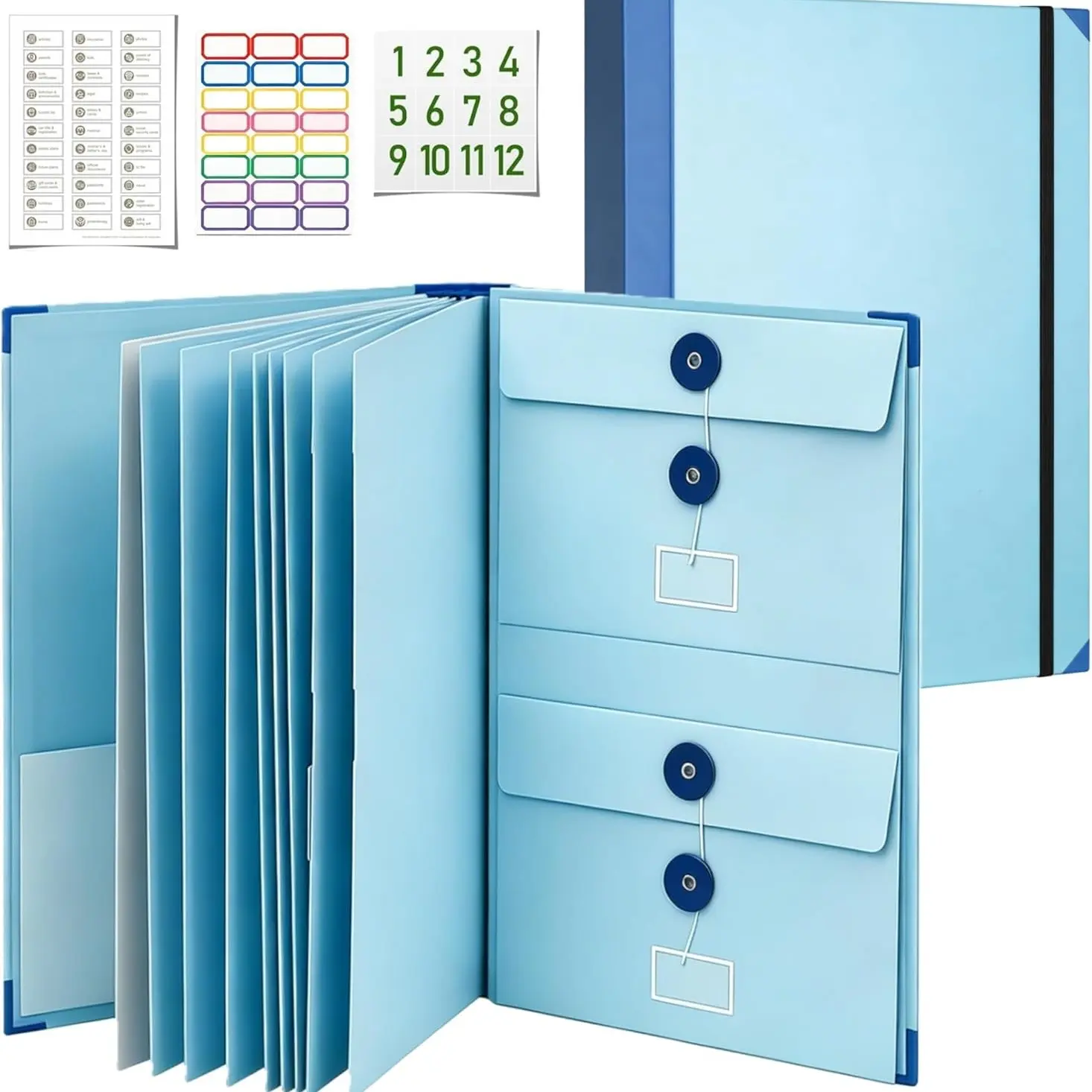 Thick File Organizer Box, 2026 New Important Document Storage, Prevents Missing Binders, Estate Planning, Office and School Use, Includes Large Labels