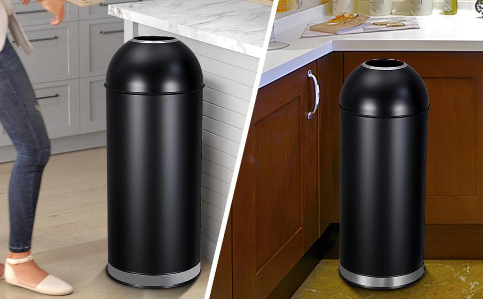 GARVEE Commercial Grade 17 Gallon Brushed Stainless Steel Open Top Trash Can for Home, Office, Restaurant, Kitchen, and Restroom Use - Durable Waste Bin Design for Efficient Waste Management