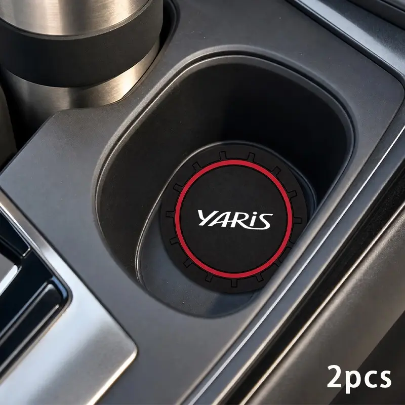 Yaris 2pcs Car Cup Holder Anti-Slip Pad, Soft Silicone Material, Prevents Dust and Coffee Residue, Easy to Clean, Does Not Deform