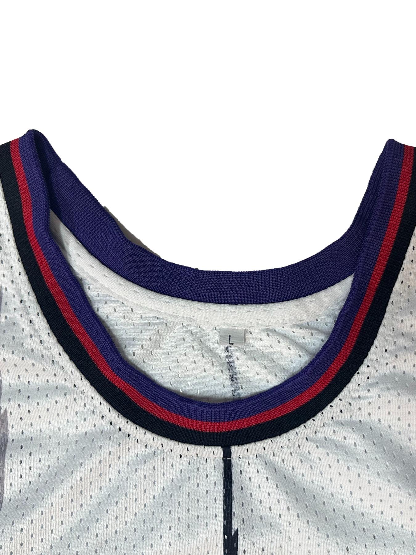 Men's Letter & Number Embroidery Basketball Jersey, Loose Casual Breathable Comfortable Sleeveless Vest, Sportswear Top, Basketball Training Sportswear for All Seasons