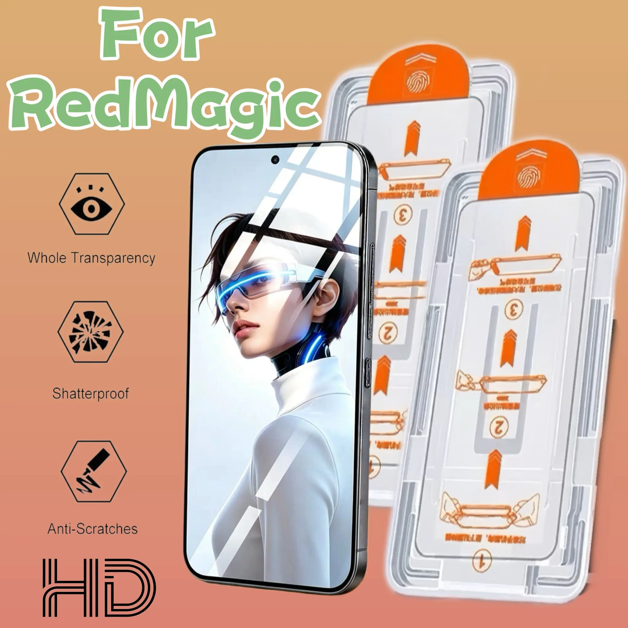 Nubia Magic Phone Screen Protector, 2-Pack Tempered Glass Film, 9h Hardness, Dust-Free, Bubble-Free, Easy Installation