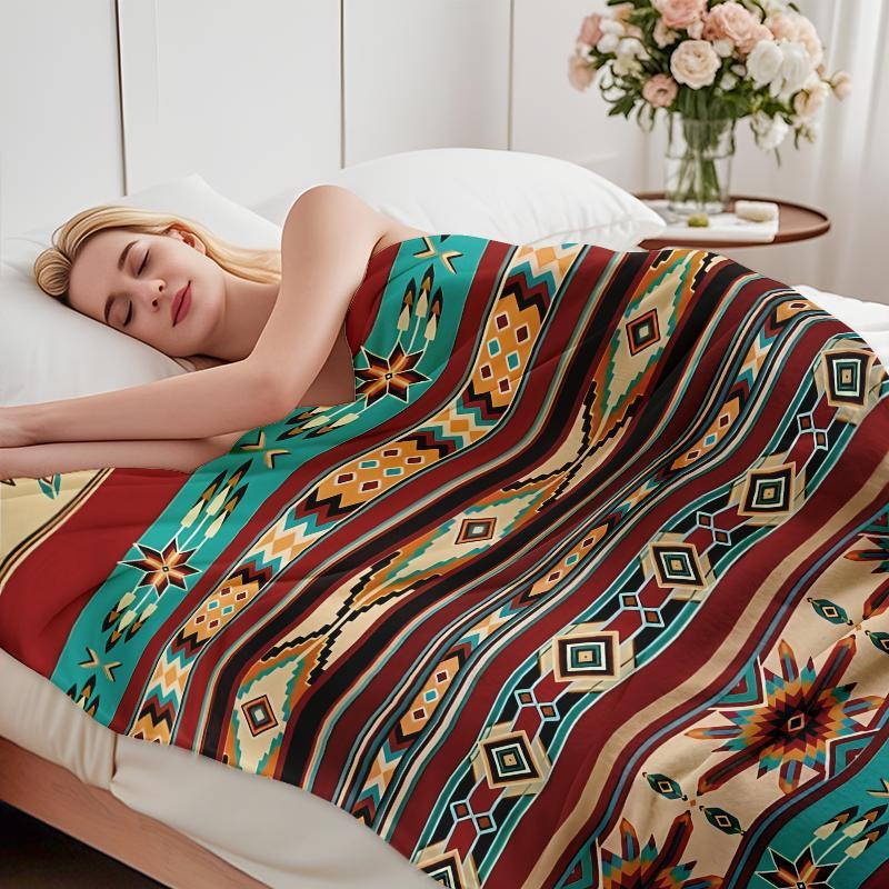 Boho Jungle Safari Blanket: Hand-Drawn Tropical Palm Tree & Leopard Throw With Tribal Vibes, Ultra Soft Plush Fleece Blanket Printed In USA For Boho Home Decor Lovers