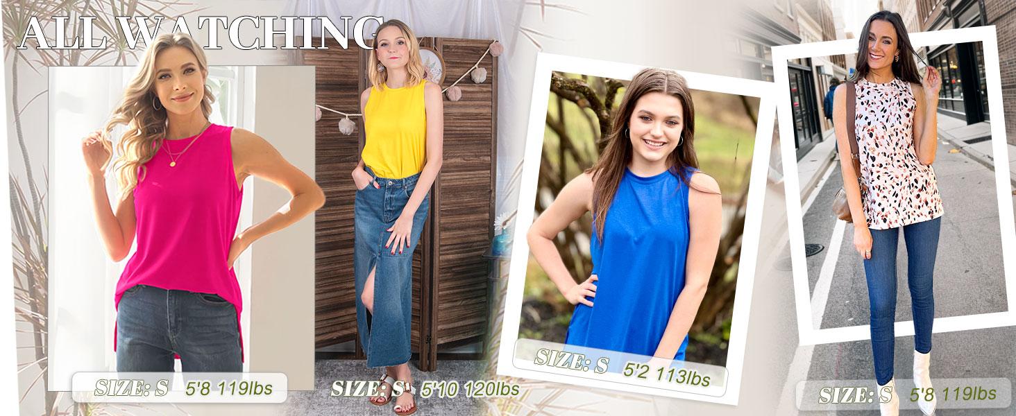 WIHOLL Womens Tank Tops Crewneck Loose Fit Basic Casual Summer Side Split Sleeveless Shirts WIHOLL Womens Tank Tops Crewneck Loose Fit Basic Casual Summer Side Split Sleeveless Shirts