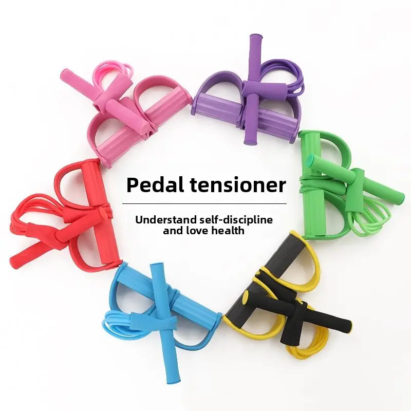 Multi-Functional Pedal Resistance Band - 4-Tube & 6-Tube Pull Rope, Portable Home Abdominal Workout Assistive Tension Rope for Yoga & Pilates total kneereplacement recovery yogam at earthing reformer gym floor multifunctional board chirp wheel fitness