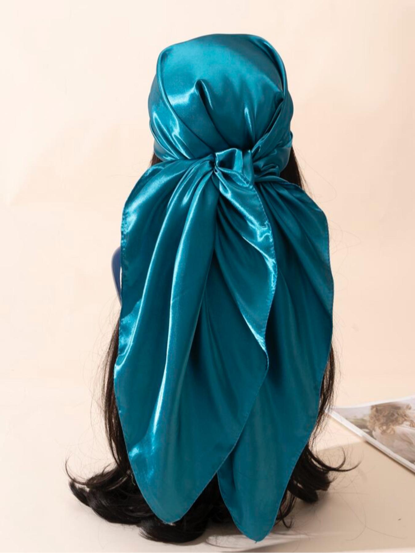 Women's Solid Color Satin Scarf, Fashionable Soft Scarf for Daily Wear, Casual Versatile Accessories for Women & Girls