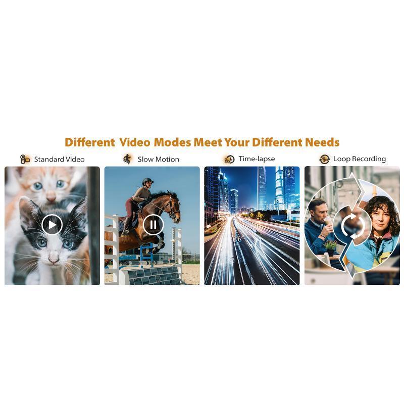 Cameras for Photography, 4K 64MP Digital Vlogging Camera YouTube with 3" 180° Flip Screen, Compact WiFi 18X Zoom, 32GB Micro SD Card & 2 Batteries