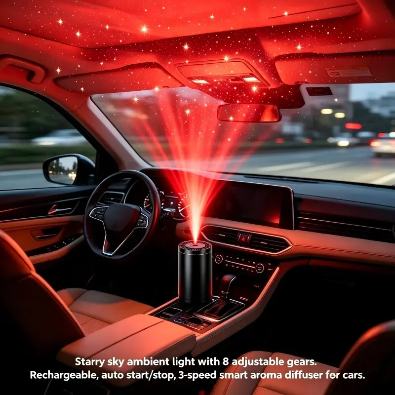2026 New Smart Diffuser, Includes 60ML Cologne Oil, 3 Modes, 8 Ambient Lights, Starry Sky Air Freshener, Home, Car, Office Use
