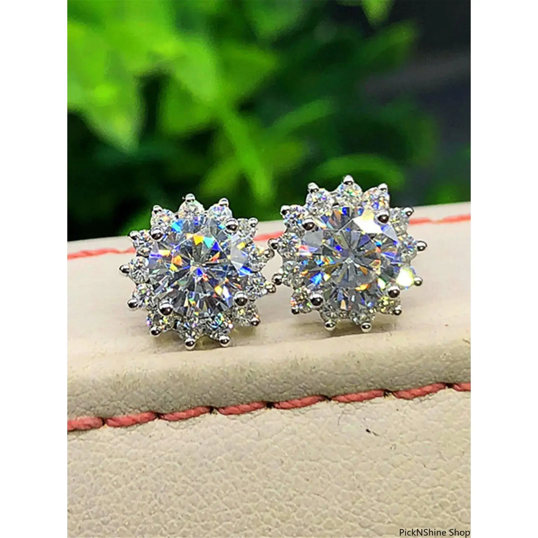 Elegant Sunflower Halo Earrings with Rhinestones, Silver Tone Copper Studs for Female, Trendy Jewelry for Party Wear, Artificial Zirconia Earrings, Fashionable Jewelry Accessories, Synthetic, Dainty Earrings, Chic Gorgeous Jewelry