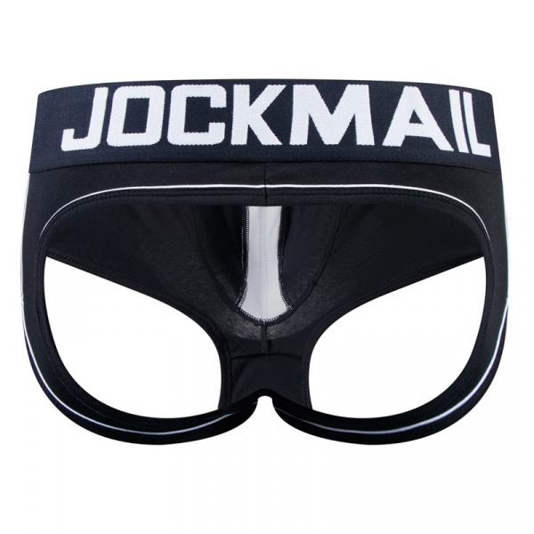 JOCKMAIL 1pcs/2pcs men's triangle underwear with hip lifting thong, exposed buttocks, low waist cotton flat angle underwear, pleated design, breathable and moisture absorbing, M-XXL