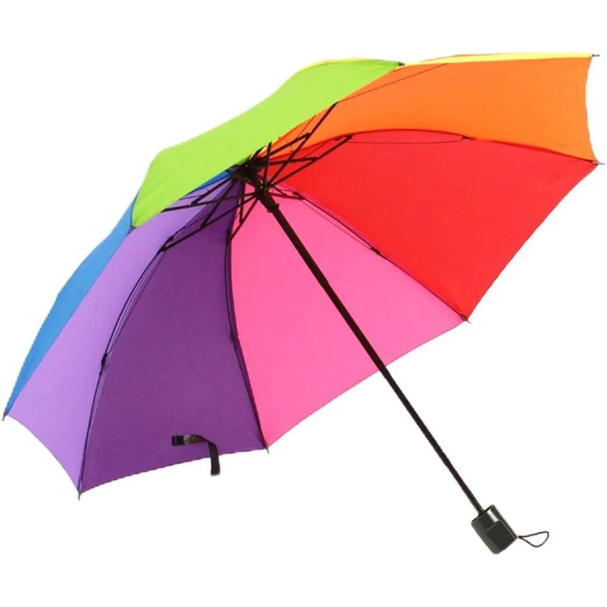 8 Rib Rainbow Umbrella Portable LGBT Pride Umbrella Collapsible, Compact and Durable, Lightweight and Cute Travel Rainbow Umbrella For June Pride Month