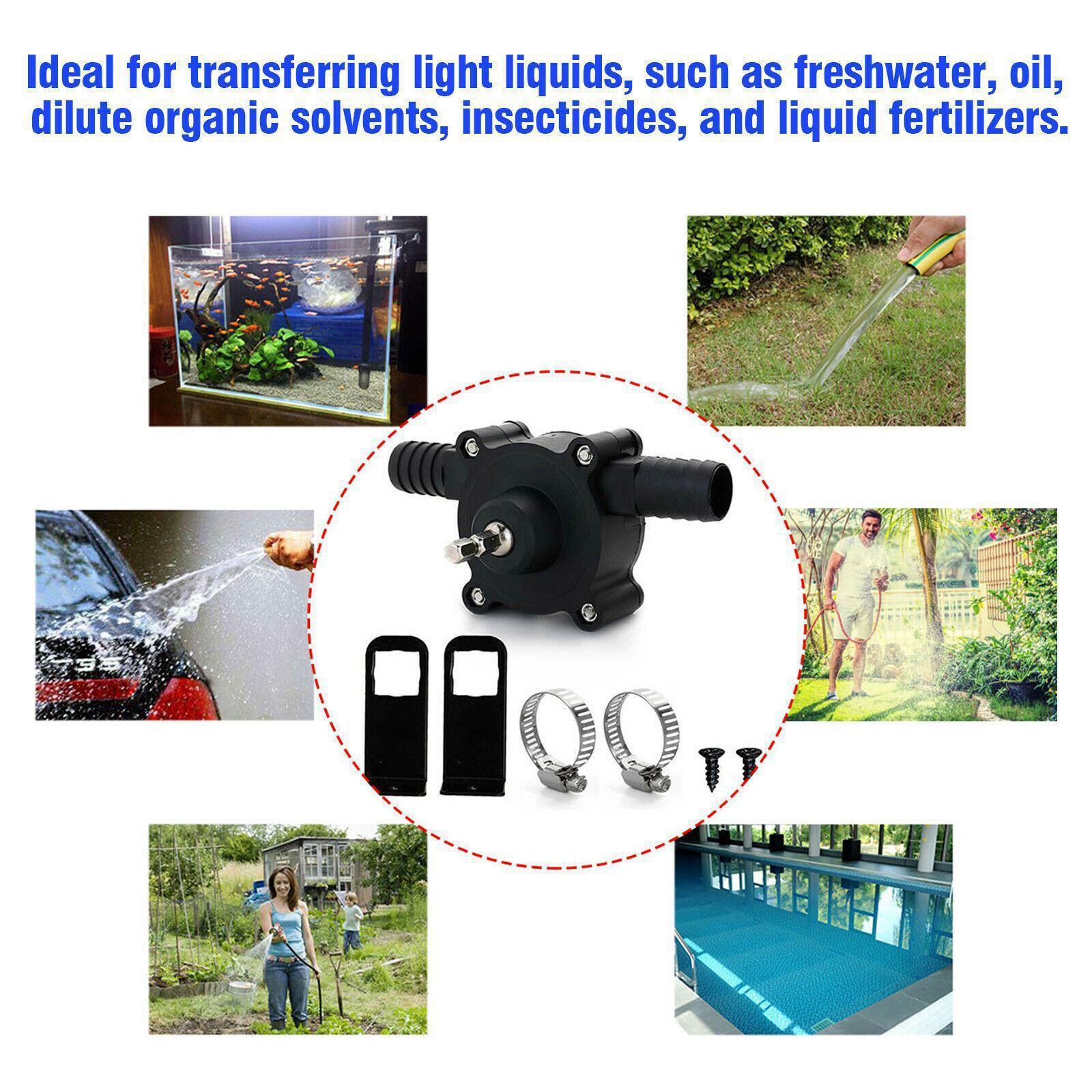 Portable Electric Drill Pump for Water and Liquid Transfer, Self-Priming Hand Pump, Durable, Easy to Install and Use, Versatile for Home and Outdoor Applications