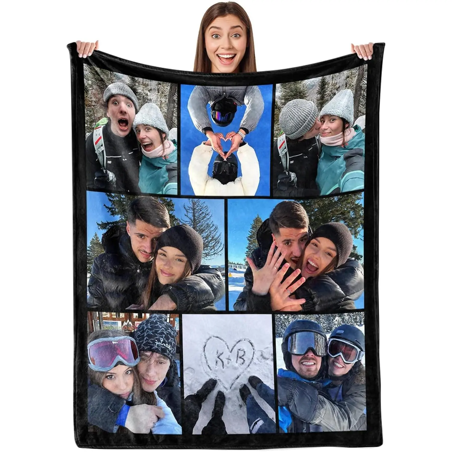 Ultragifta Custom Blanket with Picture Girlfriend Boyfriend Gifts Customized  Photo Blanket Personalized Blankets for Couples Birthday Valentines Day Blankets Gifts for Husband Wife