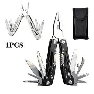 Stainless Steel Outdoor Multi-Function Folding Pliers, Portable Mini Home Repair Tool, Versatile Combination Wrench, Compact Utility Clamps