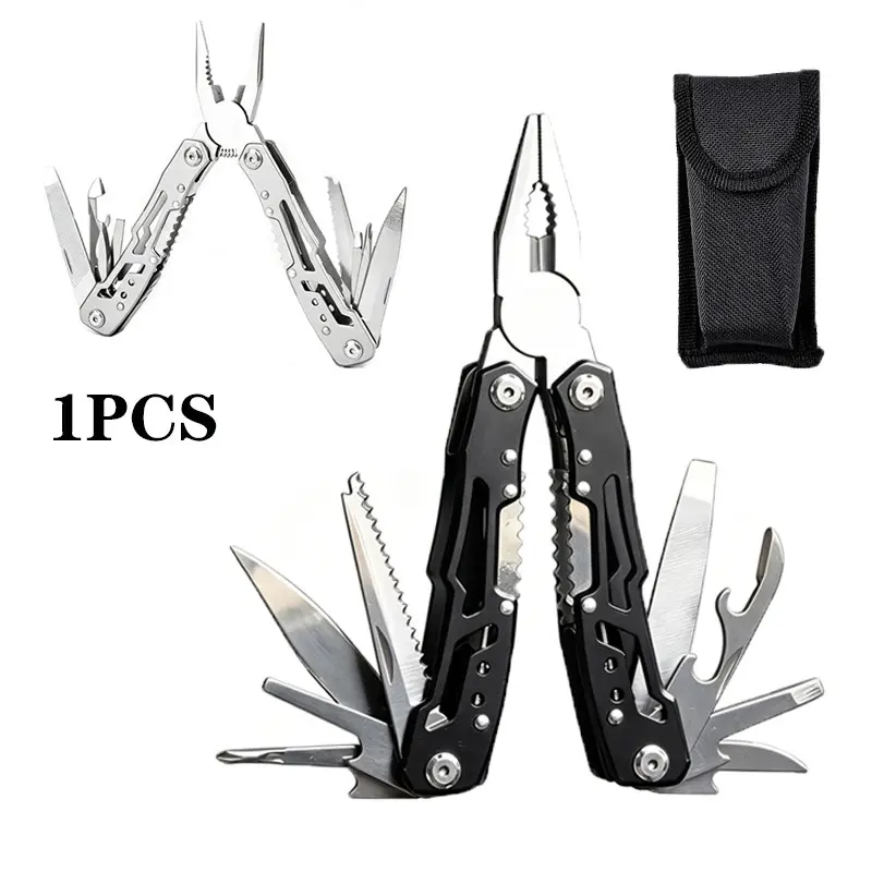 Stainless Steel Outdoor Multi-Function Folding Pliers, Portable Mini Home Repair Tool, Versatile Combination Wrench, Compact Utility Clamps, Multifunctional Tool