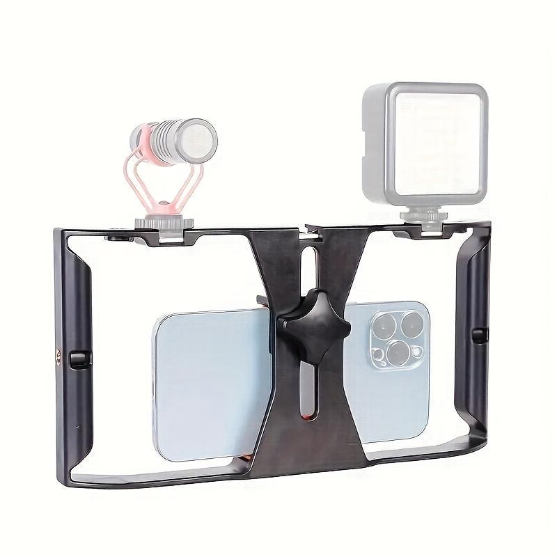 Portable Phone Video Cage, Phone Video Rig, Stable Smartphone Video Holder, Professional Smartphone Video Stabilizer