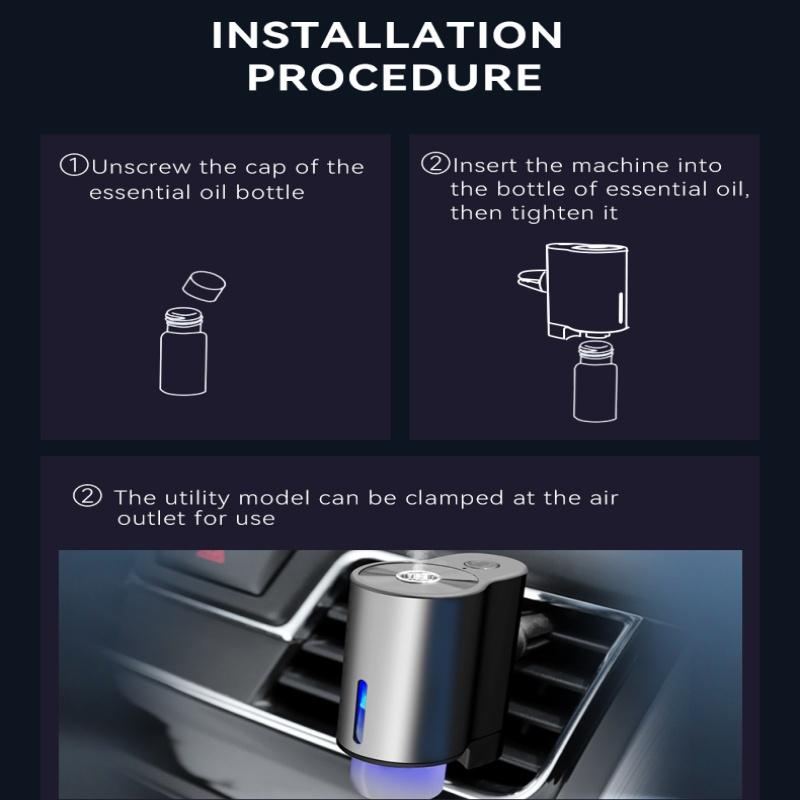 Smart Car Air Freshener, USB Rechargeable Car Air Freshener with 3 Adjustable Modes, Car Fragrance Diffuser, Car Interior Accessories