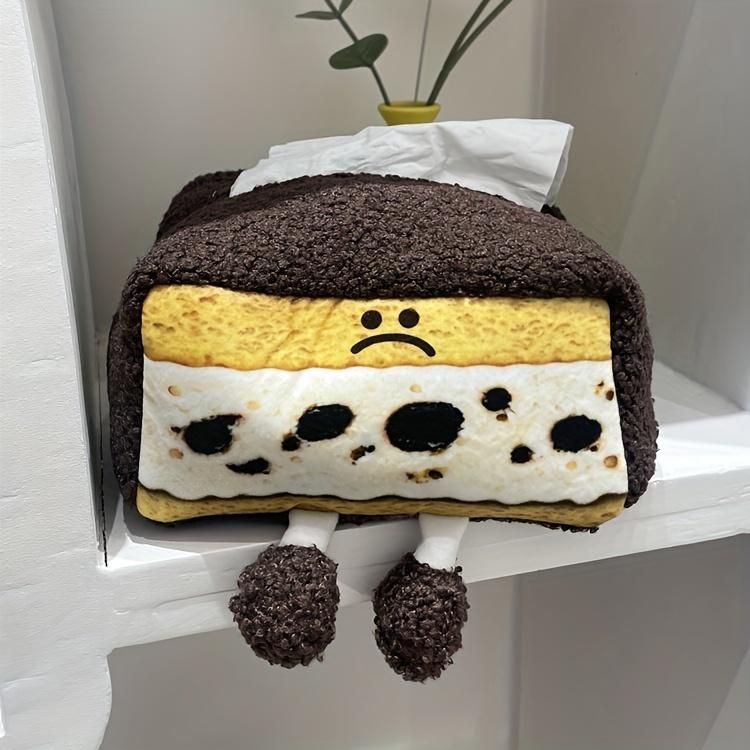 Cute Creative Cat Style Tissue Box with Strawberry Pattern, Novelty Home Decor