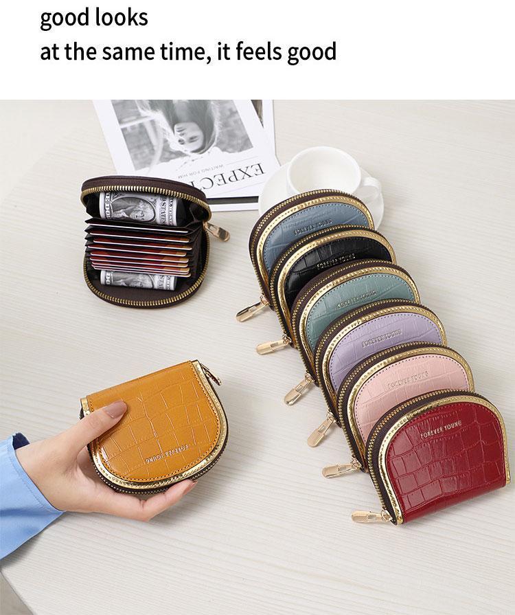 E8313 New style stone-patterned small wallet, a stylish PU multi-card slot card bag, a large-capacity coin purse for women.