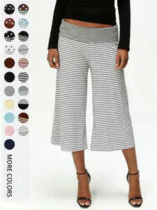 Women's High Waist Wide Leg Pants, Vintage Style Seven-Point Commuter Trousers, Slimming Drape Fit, Comfortable Office Wear