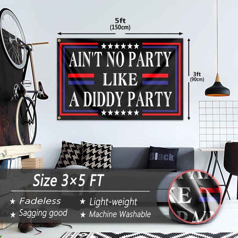 Ain't No Partys Like A Diddys Partys Flag 3x5 Ft Diddy Flags for Teen Girls Room Guys Funny Man Cave Wall Flags for Bedroom Dorm Room College Dorm Wall Banner Tapestry Decor Decoration Items Decorations Supplies Light Ain't No Partys Like A Diddys Partys Flag 3x5 Ft Diddy Flags for Teen Girls Room Guys Funny Man Cave Wall Flags for Bedroom Dorm Room College Dorm Wall Banner Tapestry Decor Decoration Items Decorations Supplies Light