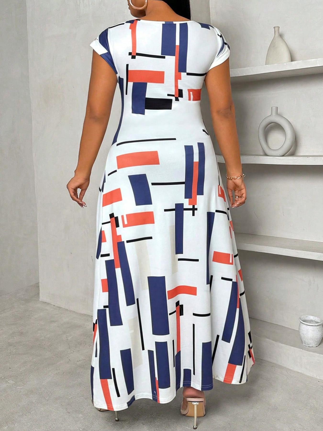 Plus Size Striped Print Round Neck Tee, Casual Long Sleeve Crew Neck Fitted T-shirt for Daily Wear, Women Plus Clothing for All Seasons, Summer Clothes Women