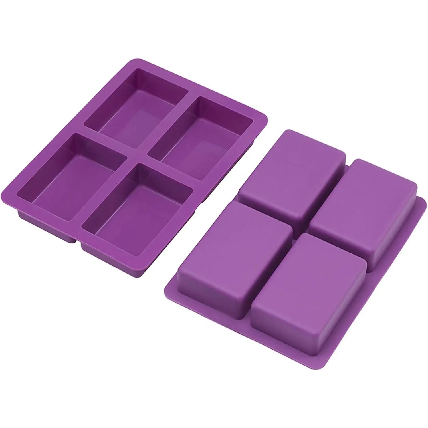 Rectangle Soap Mold 2Pack, Large Size Soap Mold 5oz, Sturdy and Durable Rectangle Silicone Mold for Soap Making