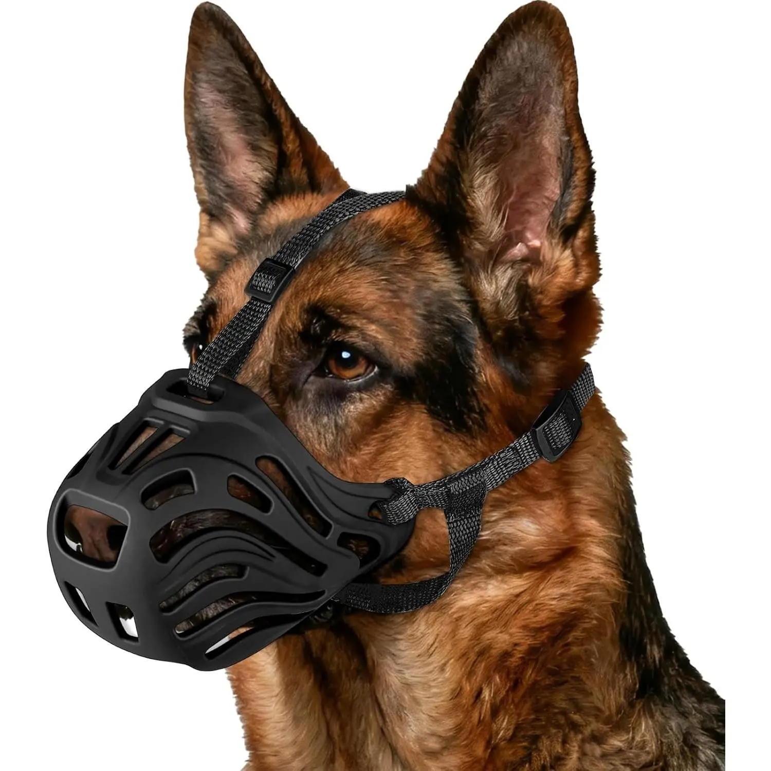 Dog Muzzle, Soft Breathable Dog Muzzles Suitable Dogs, Adjustable Basket Muzzles Prevents Chewing and Biting for Grooming Trimming Training