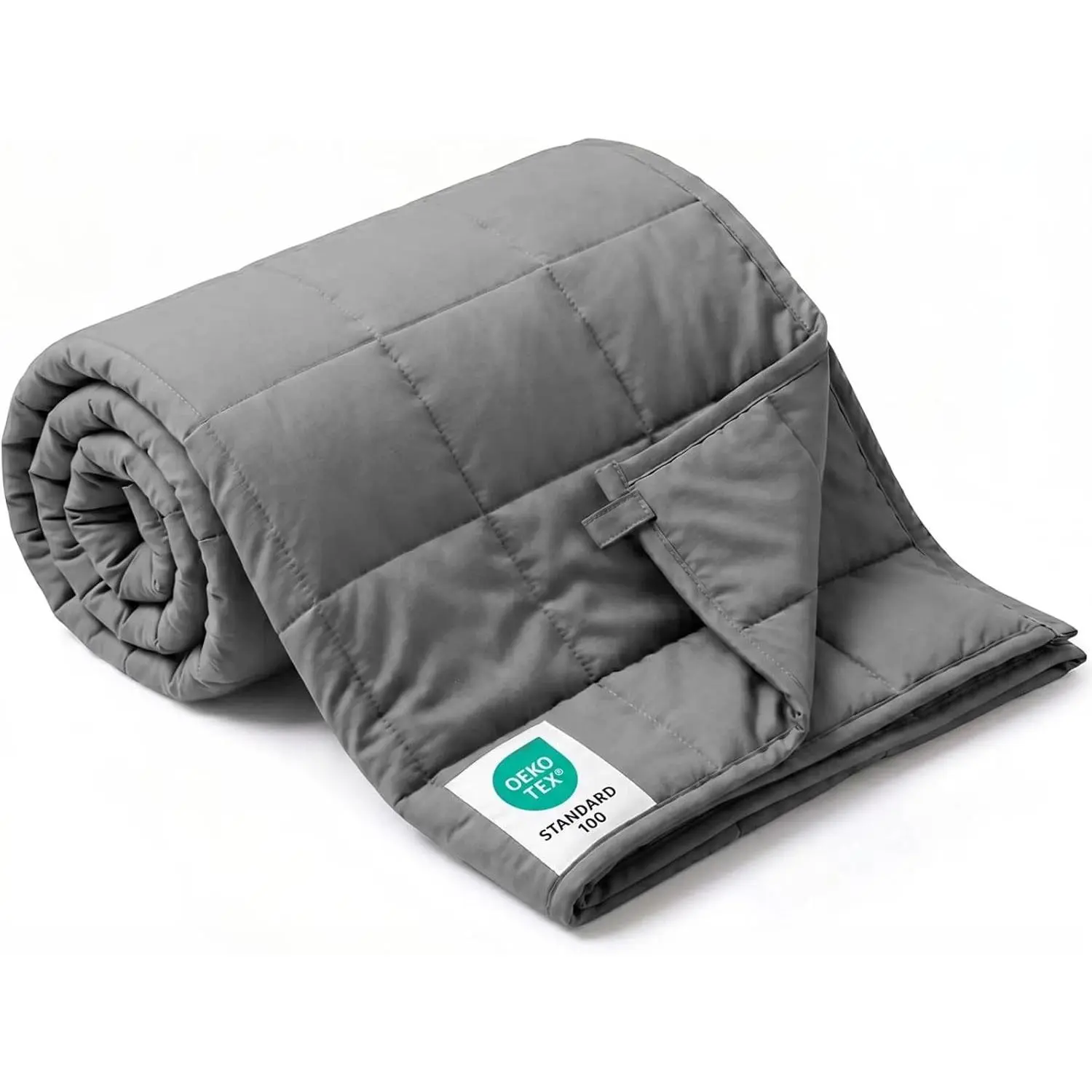 Weighted Blanket for Adults (10 lbs, 48” x 72”, Twin Size) Breathable Heavy Throw Blanket for 80-120 lbs, Soft Thick Blankets with Cooling Glass Beads, All Season, Machine Washable, Grey