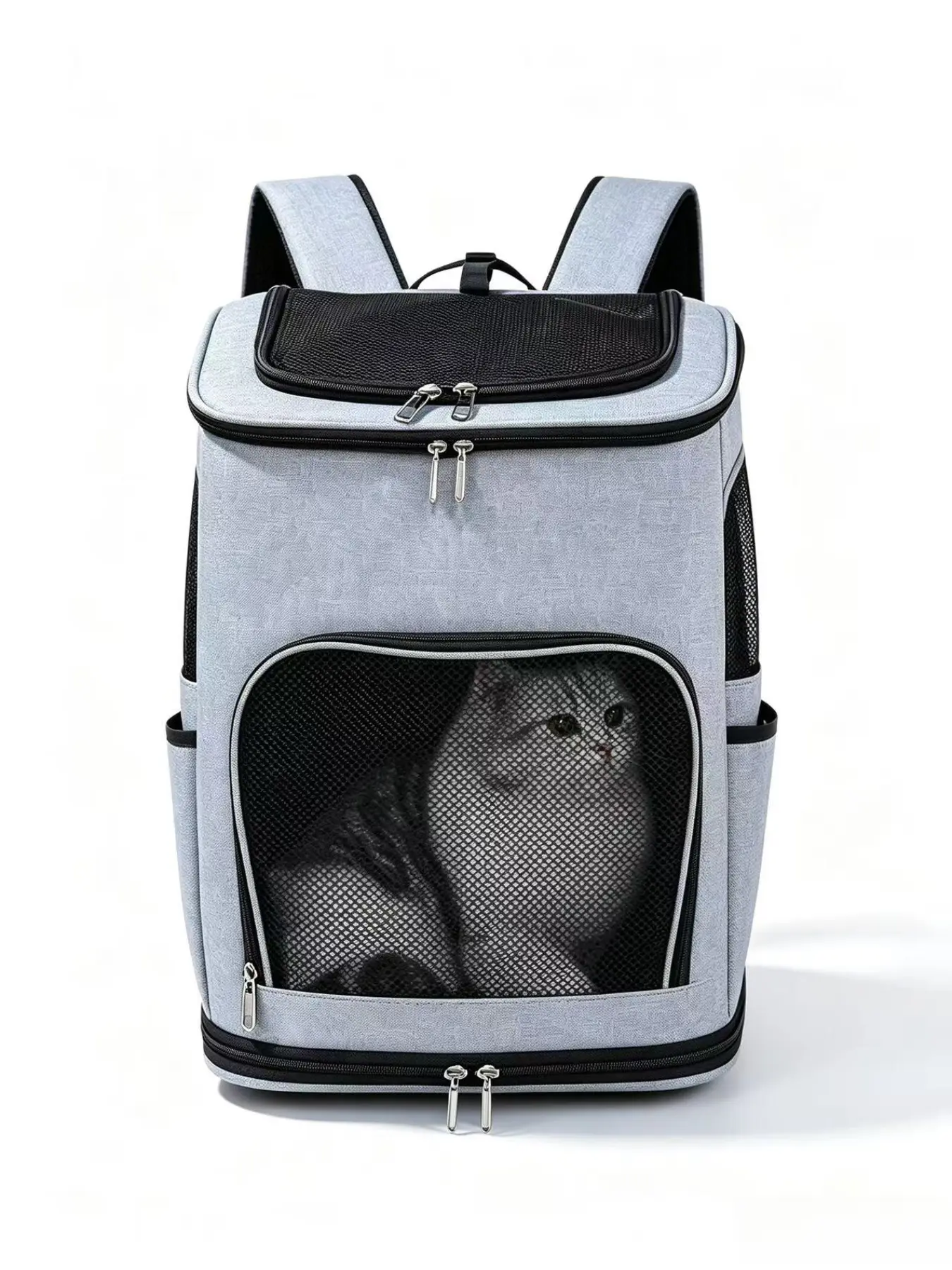 Breathable Ventilated Pet Backpack Carrier, Foldable Space-Saving Cat Backpack, Ergonomic Strap Pet Travel Bag, Airplane Approved