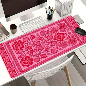 Floral Pattern Mouse Pad, Large Mouse Pad with Non-slip Rubber Base, Rectangle Desk Keyboard Mat for Home Office, Office Desk Accessories, Computer Desk Accessories, Office Supplies Extended Large Gaming Desk Mouse Pad