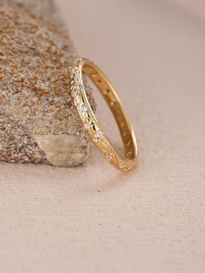 Women's Elegant Flower Design Ring, Rose Flower Ring, Fashion Cute Promise Ring for Women & Girls, Trendy All-match & Exquisite Vintage Jewelry for Birthday Gift