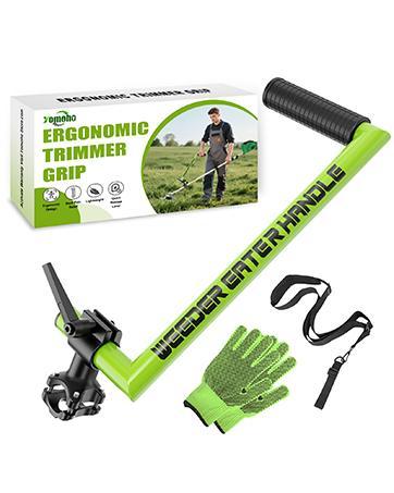 Upgraded Weed Eater Handle, Ergonomic String Trimmer Handle with Adjustable Shoulder Strap and Clamp, Weedeater Handle Extension for Lawn Care, Landscaping, and Yard Trimming Edging