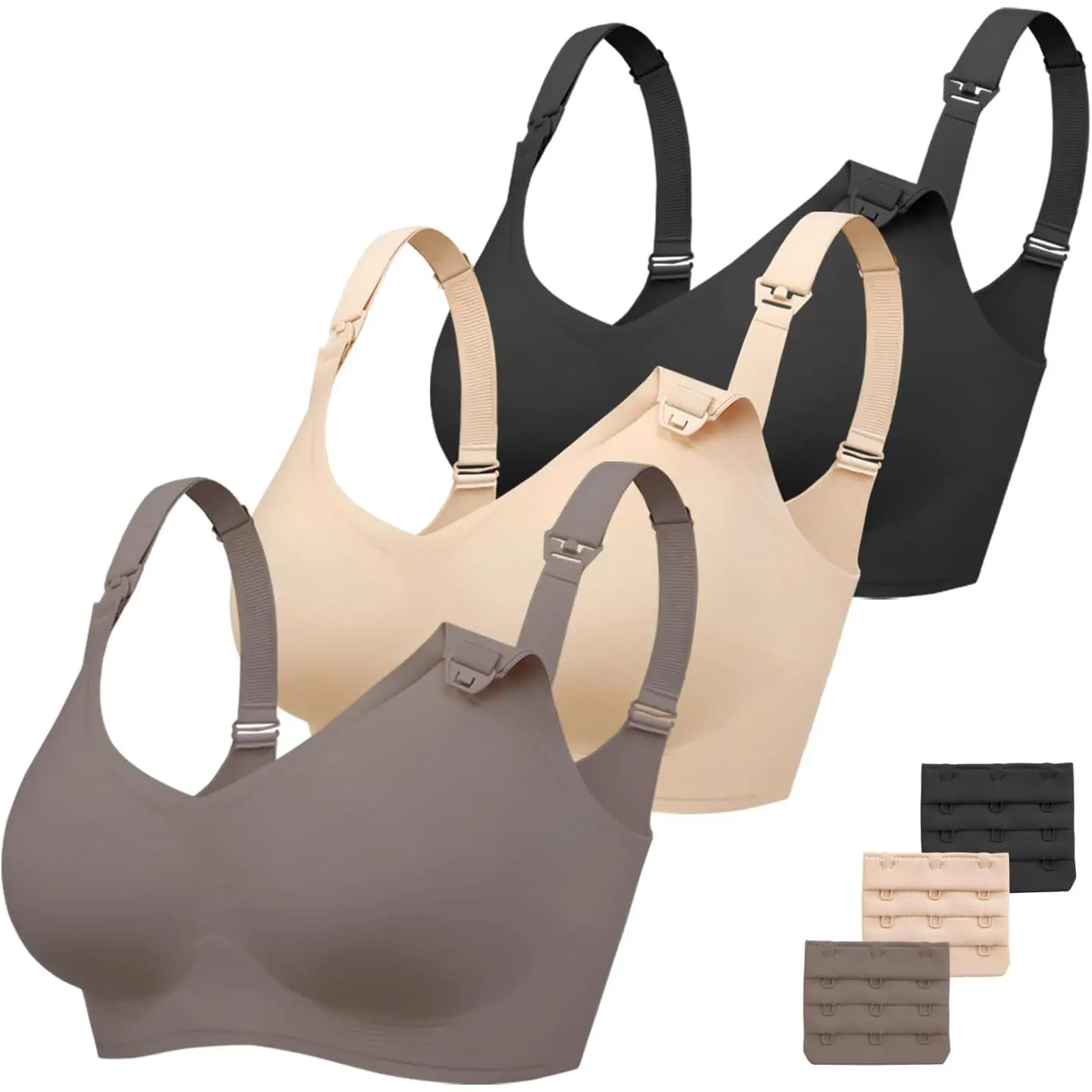 3 Pack Nursing Bras  Breastfeeding Comt Maternity Bras  Pregnancy Wireless Seamless Breastfeeding Bras br a soft support underwear sleep breast feeding tank tops postpartum recovery garment shapewear shorts