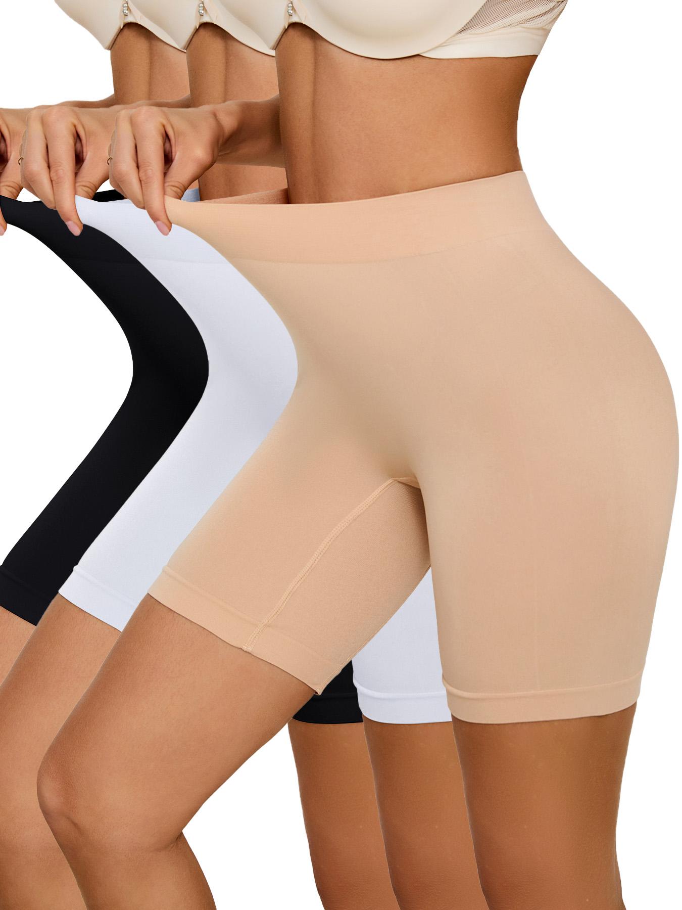 3 Pack Women's High Waist Shaperwear Shorts, No-Show Athletic Safety Shorts for All Seasons, Slim-Fit Design with Moderate Thickness