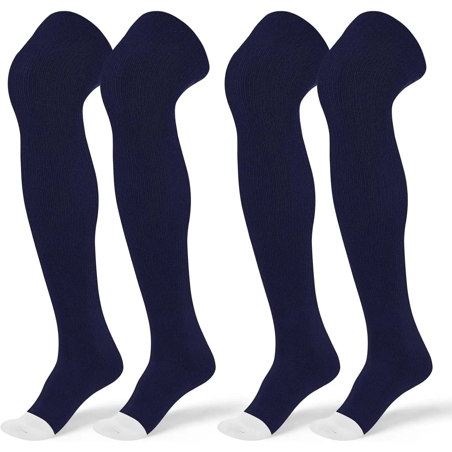 2 Pair High Football Baseball Socks Multiple Sizes Over the Knee Baseball Socks Extra Long Soccer Sock for Boys Men