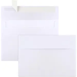 50 Packs 5x7 White A7 Printable Self Seal Envelopes for Invitations Weddings Photos Postcards Greeting Cards Mailing