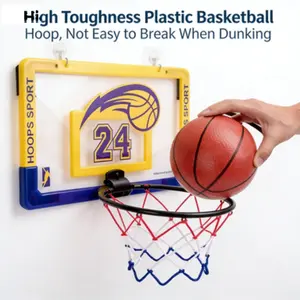 Indoor Foldable Basketball Hoop, Kids Door Mount Office Basket, Teen & Adult Mini Hoop, Includes 1-3 Balls, Perfect for Room Play