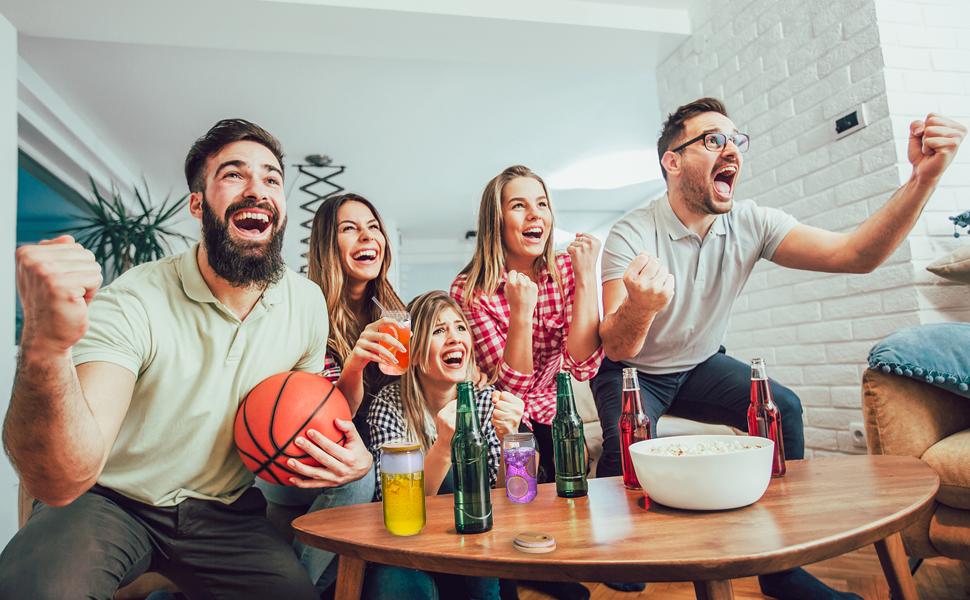 A pack of glass cups, 16 ounce drinking glass with bamboo lid and straw, beer glass, Mojito soda smoothie, whiskey iced coffee, cocktail tea juice